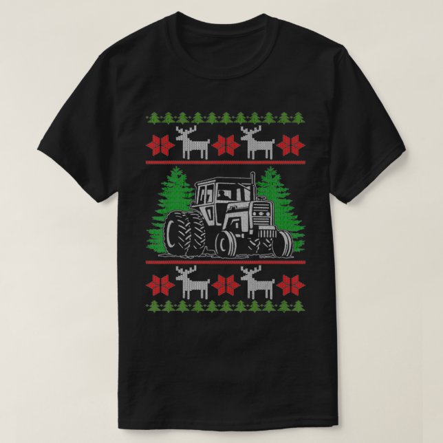 T-shirt Funny Tractor Farmer Ugly Christmas Sweaters  (Design devant)