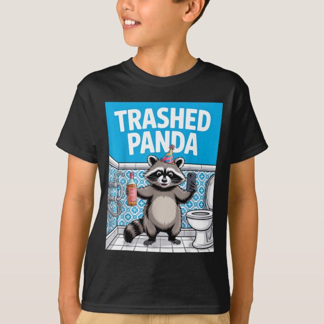 T-shirt Funny Trashed Panda Raccoon Gets Drunk 1ff512797a7 (Devant)