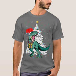 T-shirt Funny Tre Père Noël Arbre de Noël Dinosaur Amant N