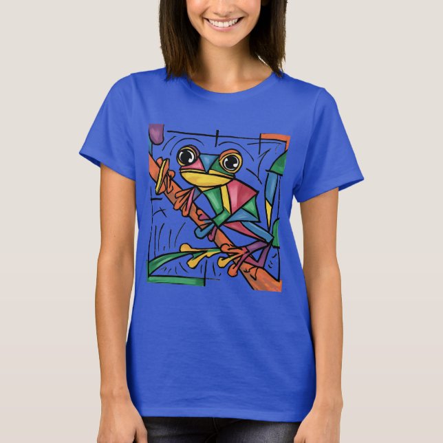 T-shirt Funny Tree Frog Art Abstrait (Devant)