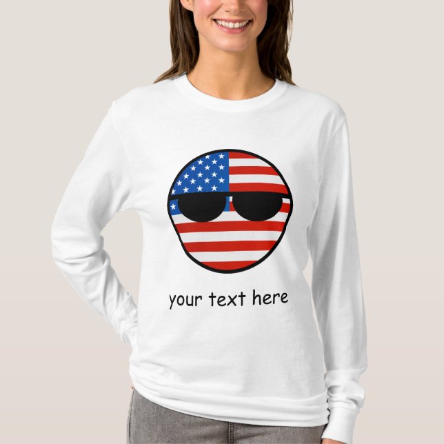 T-shirt Funny Trending Geeky USA Countryball (Devant)