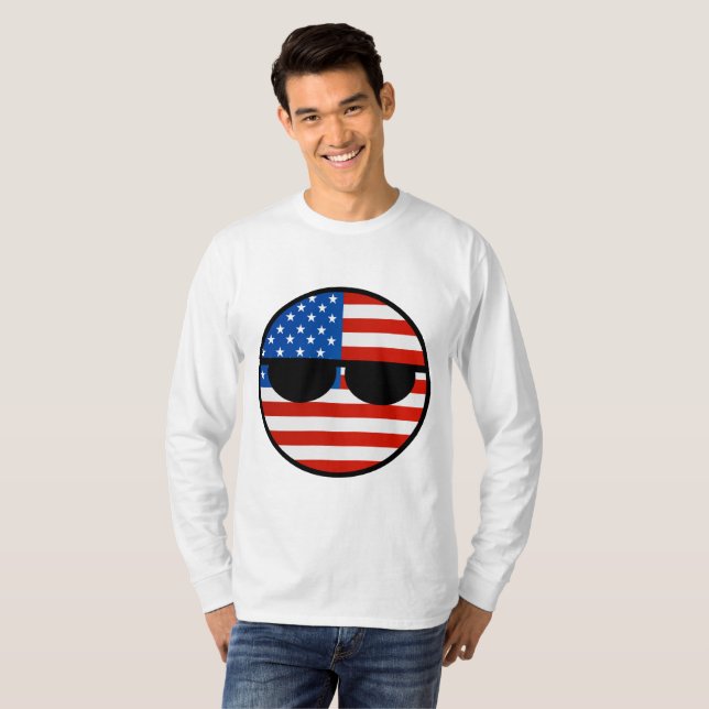 T-shirt Funny Trending Geeky USA Countryball (Devant entier)