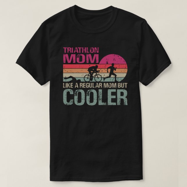T-shirt Funny Triathlon Maman Swim Vélo Run Triathlètes T- (Design devant)