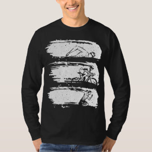 T-shirt Funny Triathlon Swim Bike Run Design Hommes Femmes