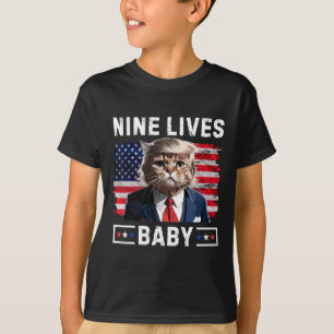 T-shirt Funny Trump Cat 9 Lives Baby Funny Vote For Trump