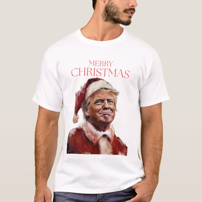 T-shirt Funny Trump Santa Claus Carte de Noël (Devant)