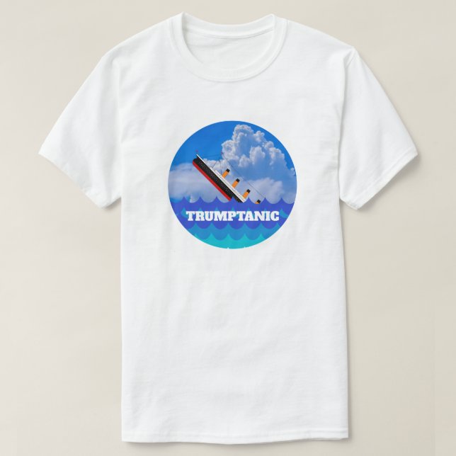 T-shirt Funny "Trumptanic" avec navire en train de couler (Design devant)