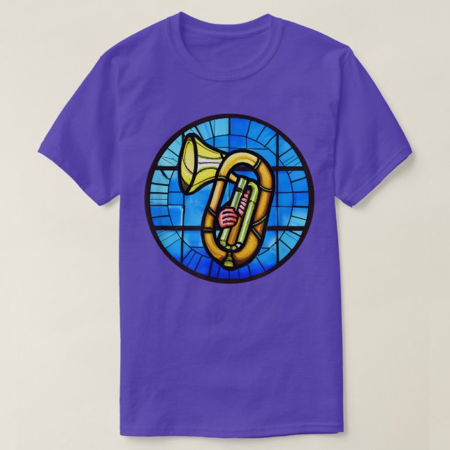 T-shirt Funny Tuba Shirt Tiré Verre Art Musique Garçons Fi (Design devant)