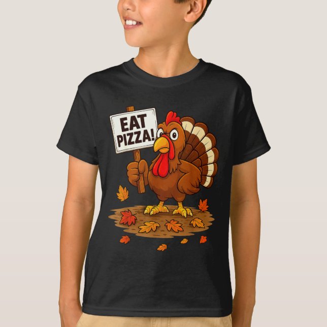 T-shirt Funny Turkey Eat Zza Thanksgiving For Men Women Ki (Devant)