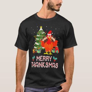 T-shirt Funny Turkey Santa Merry Thanksmas Christmas Thank
