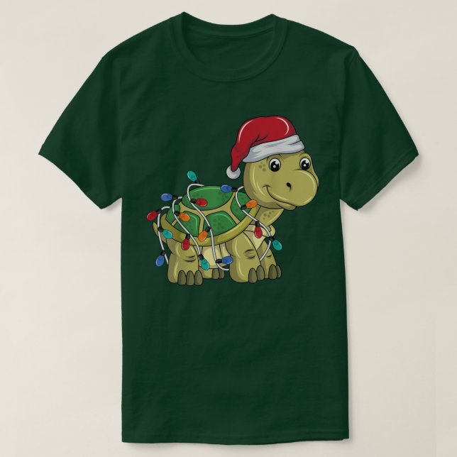 T-shirt Funny Turtle Christmas Lights Christmas Turtle San (Design devant)
