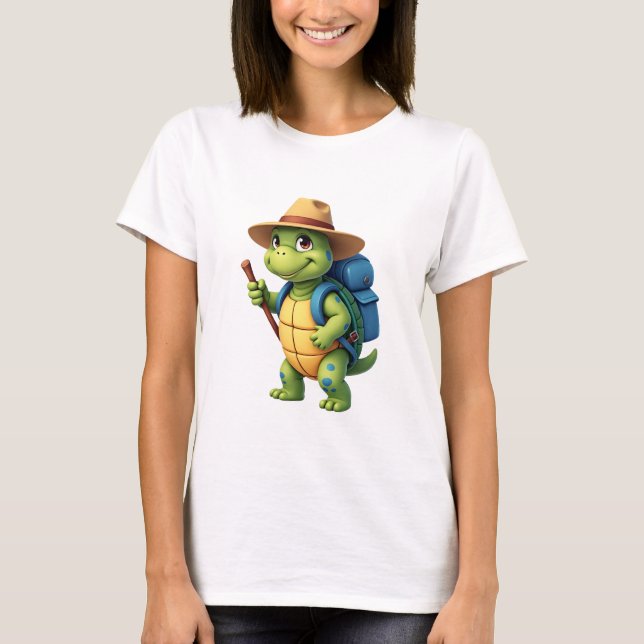 T-shirt Funny Turtle Randonnée Graphisme Camping Lover Adv (Devant)