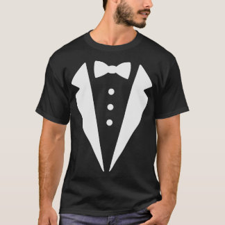 T-shirt Funny Tuxedo Bow Tie Costume Formal Suit Graphic f