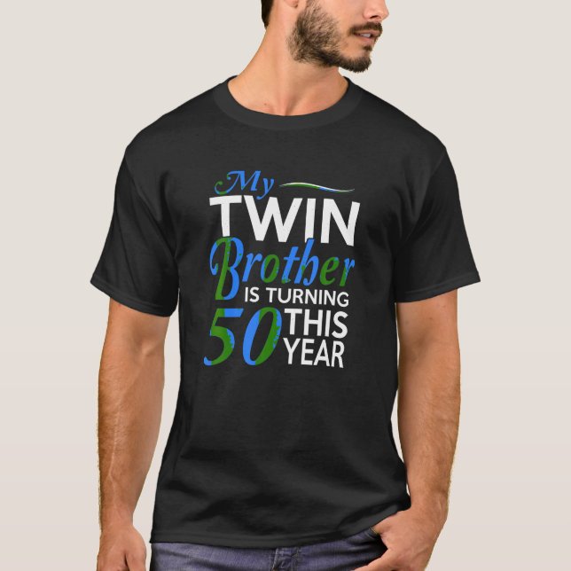T-shirt Funny Twin Brother 50e anniversaire année de naiss (Devant)