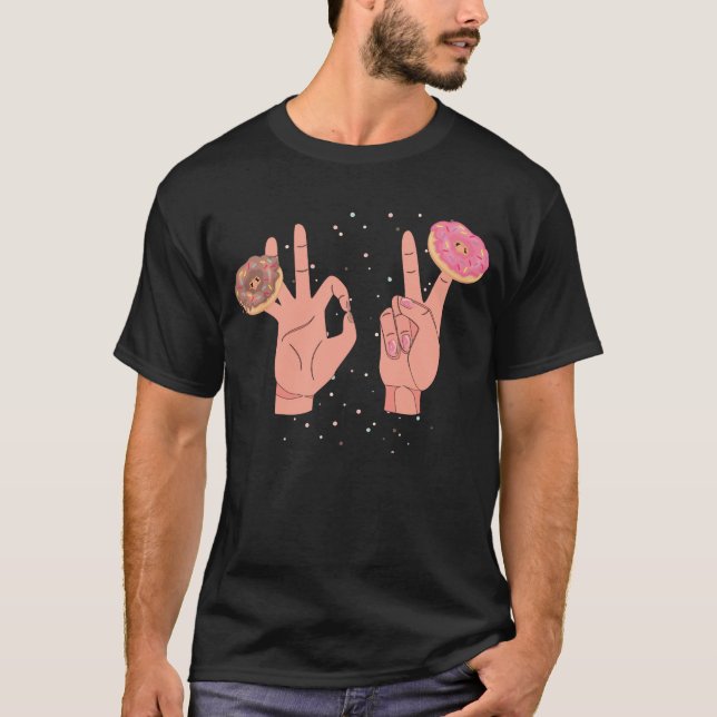 T-shirt Funny Two In The Pink One In The Stink Donut Dirty (Devant)