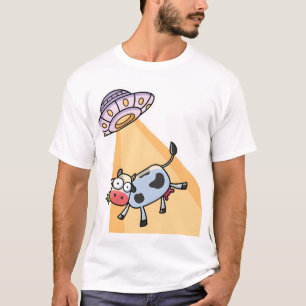 T-shirt "Funny UFO Cow Abduction Cartoon - Cute Alien & Co