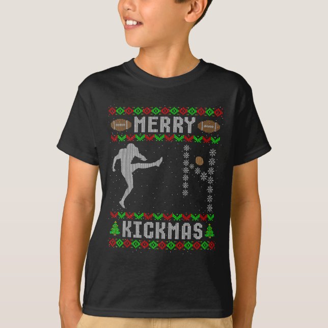 T-shirt Funny Ugly Christmas Football Srt Team Kicker  (Devant)