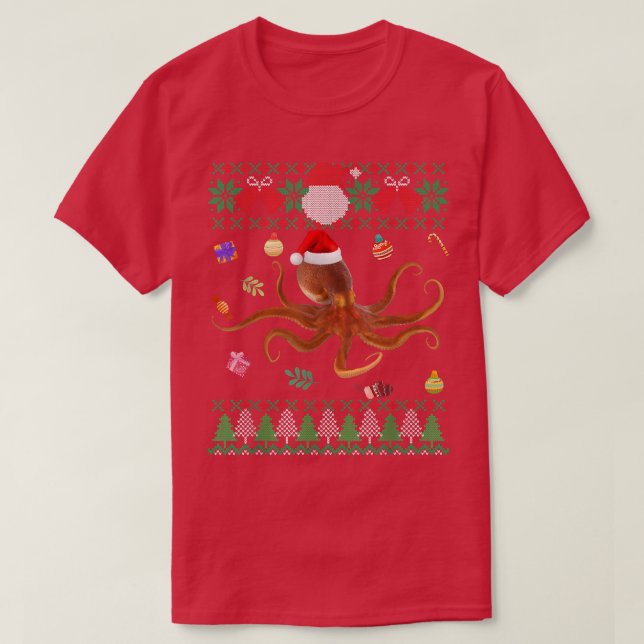 T-shirt Funny Ugly Sweater Christmas Animals (Design devant)