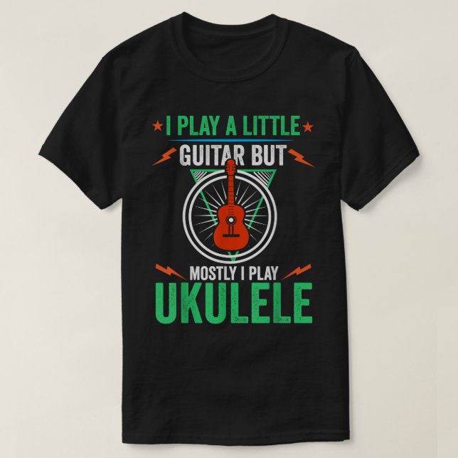 T-shirt Funny Ukulele Retro Petite Guitare Guitare Guitare (Design devant)