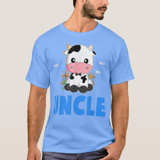 T-shirt Funny Uncle Cow Cute Cow Farmer Birthday Matching 