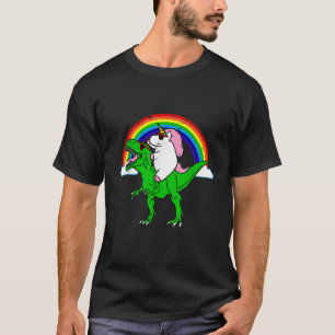 T-shirt Funny Unicorn équitation Dinosaur T Rex Rainbow Ca