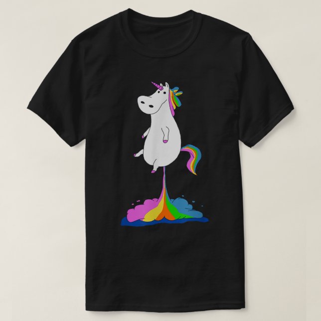 T-shirt Funny Unicorn Farting Arc-en-ciel - Magique Part U (Design devant)