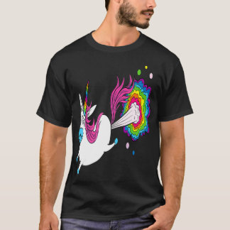 T-shirt Funny Unicorn Farting Rainbow