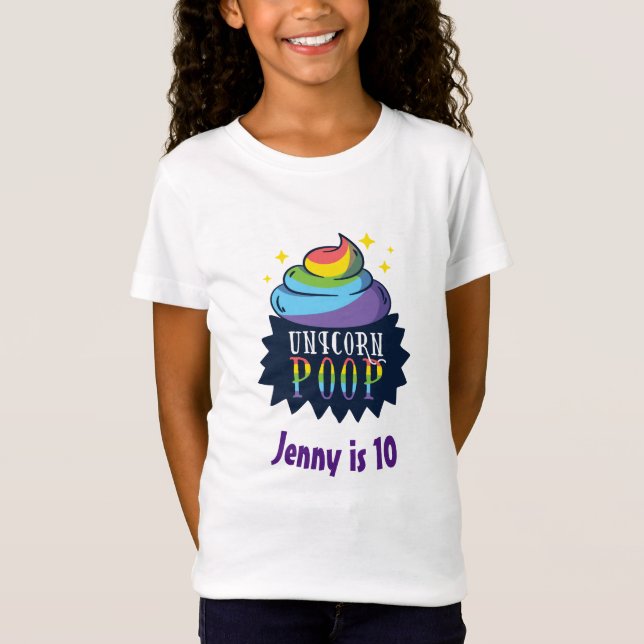T-Shirt Funny Unicorn Poop Emoji Rainbow Cute Anniversaire (Devant)