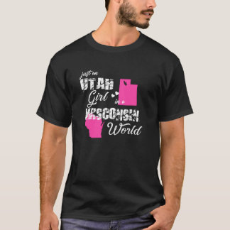 T-shirt Funny Utah Juste Une Fille Utah Dans Un Wisconsin