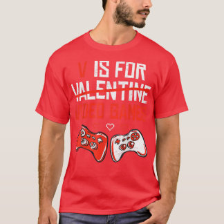 T-shirt Funny V est pour les jeux vidéo Valentines Day Gam
