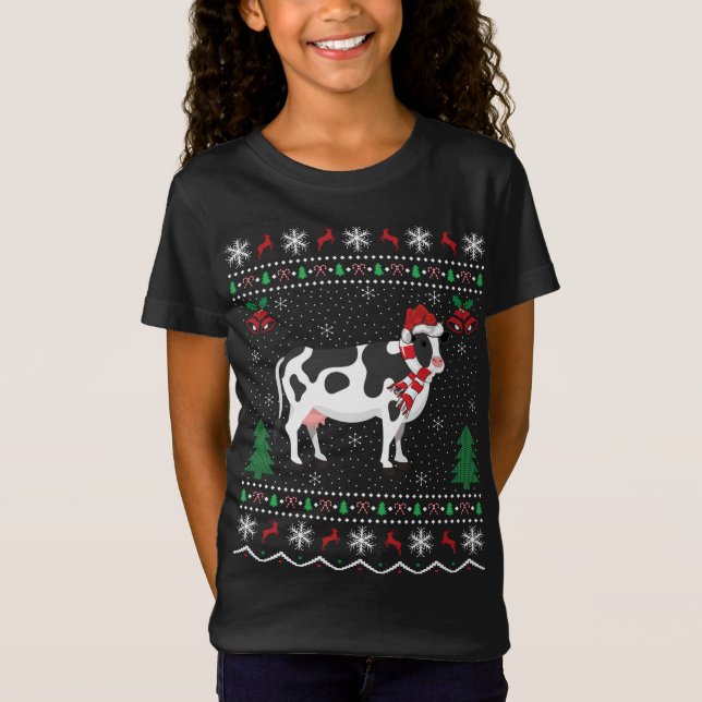 T-Shirt Funny Vache Amoureux des animaux Noël Cadeau Vache (Devant)