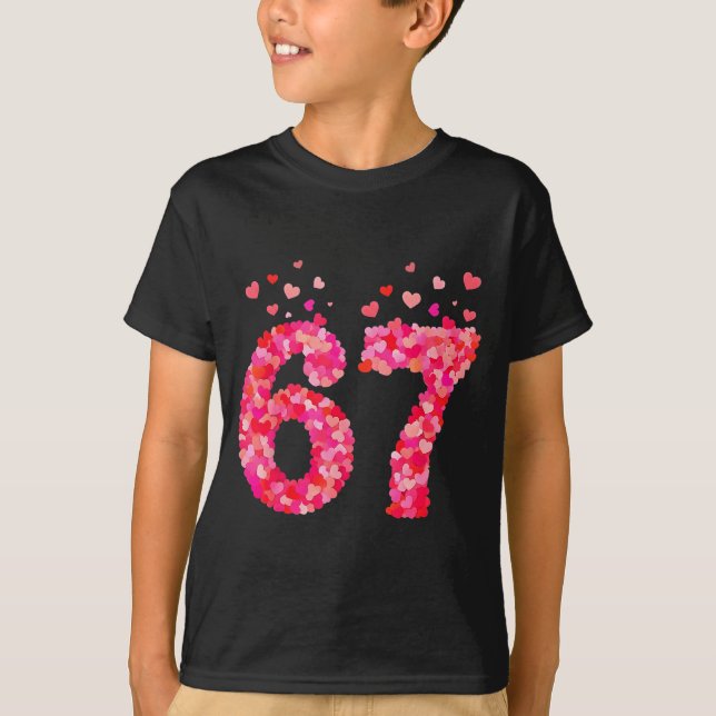 T-shirt Funny Valentine 6 7 Meme Boy Six Seven Hearts Gen  (Devant)