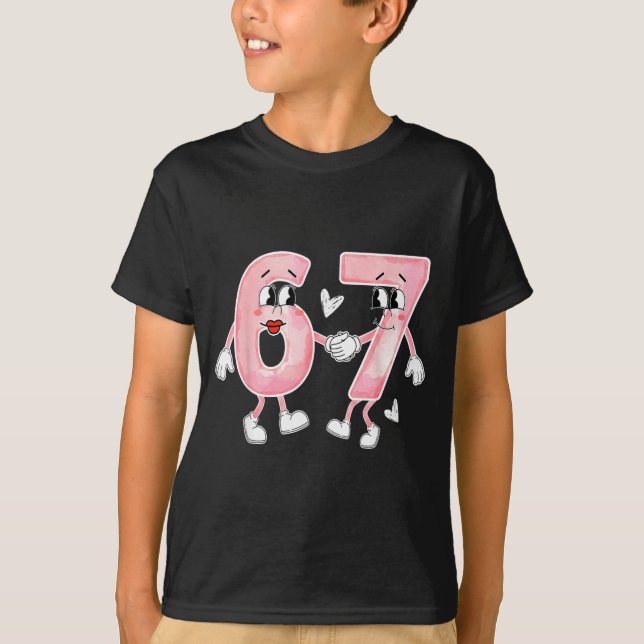 T-shirt Funny Valentine's Day 6 7 Six Seven Meme Valentine (Devant)