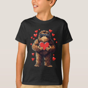 T-shirt Funny Valentines Day Bigfoot Coeur Lunettes de sol