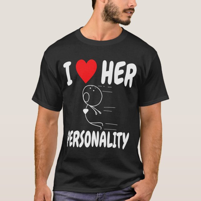 T-shirt Funny Valentine's Day Couple Matching I Love Her I (Devant)