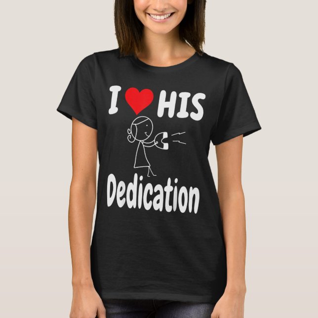 T-shirt Funny Valentine's Day Couple Matching I Love His D (Devant)