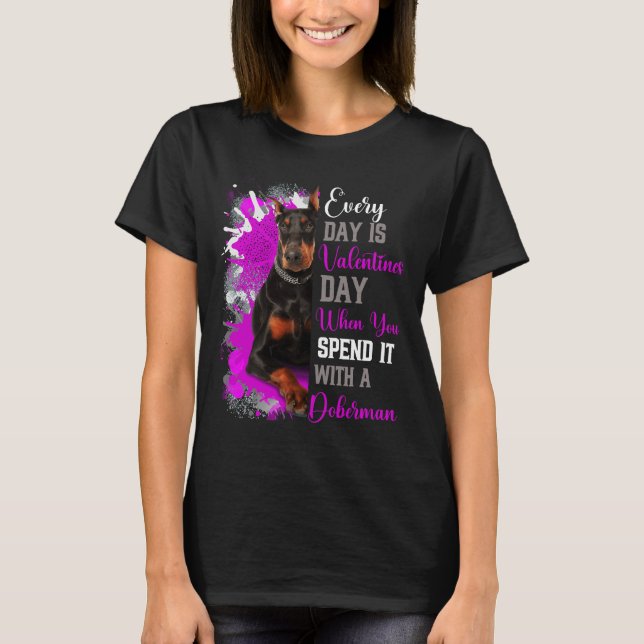 T-shirt Funny Valentines Day Doberman Maman maman maman ma (Devant)