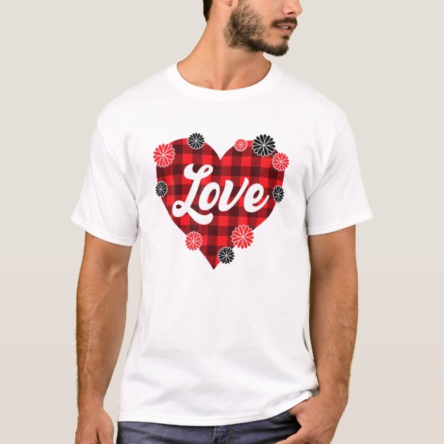 T-shirt Funny Valentines Day Love Flower (Devant)