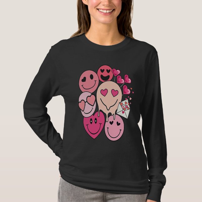 T-shirt Funny Valentine's Day retro smile heart candy (Devant)