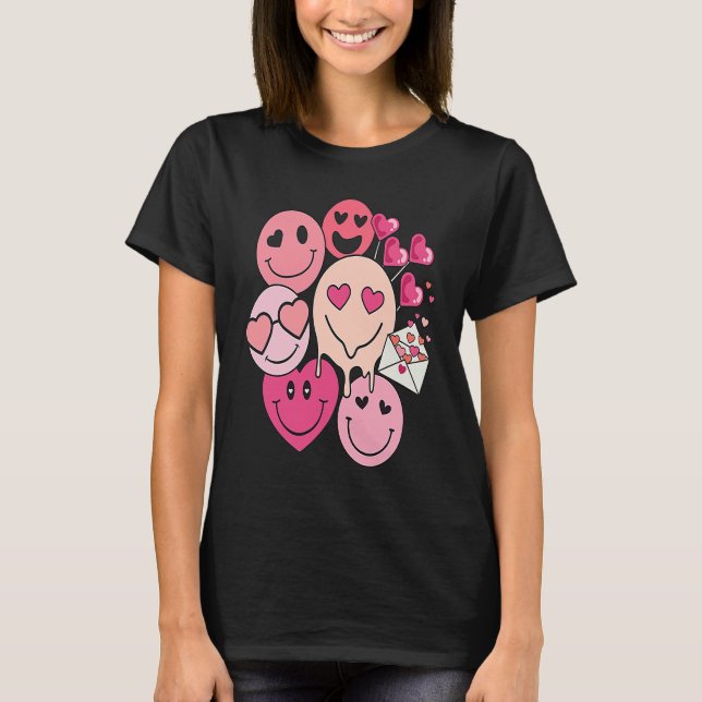 T-shirt Funny Valentine's Day retro smile heart candy (Devant)