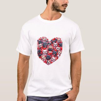 T-shirt Funny Valentines de Bulldog Français