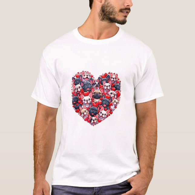 T-shirt Funny Valentines de Bulldog Français (Devant)