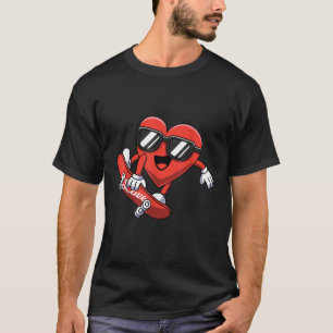 T-shirt Funny Valentines Jour Coeur Skateboard Garçons Fil