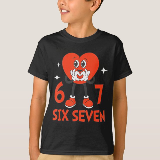 T-shirt Funny Valentines Six Seven Hearts 6 7 Meme Boys Gi (Devant)