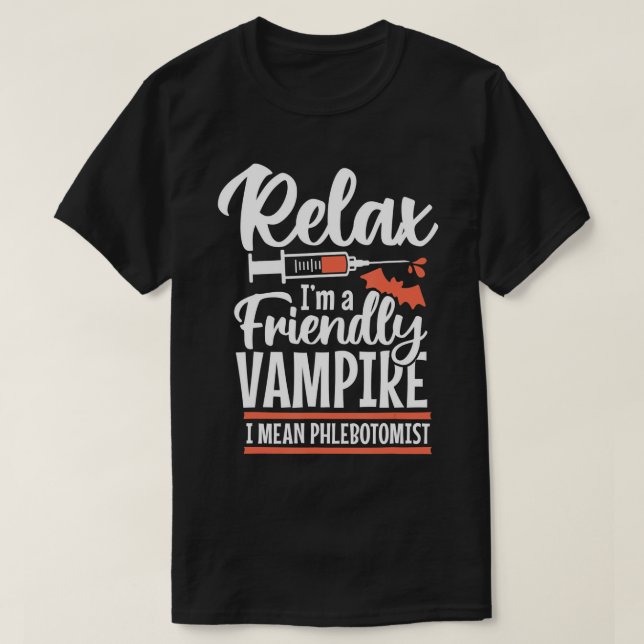 T-shirt Funny Vampire Phlebotomiste Technicien en pharmaci (Design devant)
