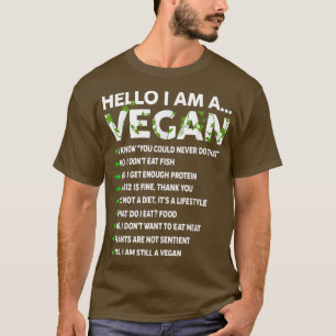 T-shirt Funny Vegan Activism végétarien Bonjour Je suis Ve