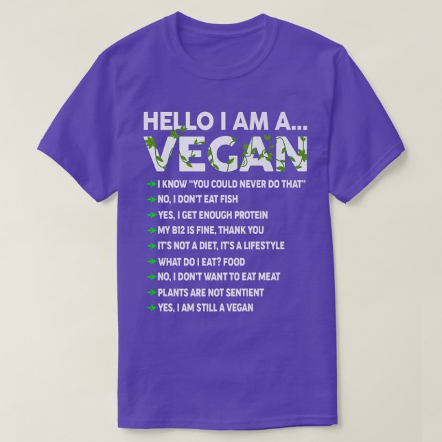 T-shirt Funny Vegan Activism végétarien Bonjour Je suis Ve (Design devant)