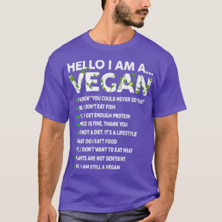 T-shirt Funny Vegan Activism végétarien Bonjour Je suis Ve