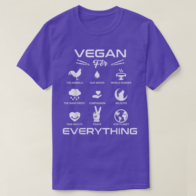 T-shirt Funny Vegan Gift  Vegan For Everything Vegetarian  (Design devant)