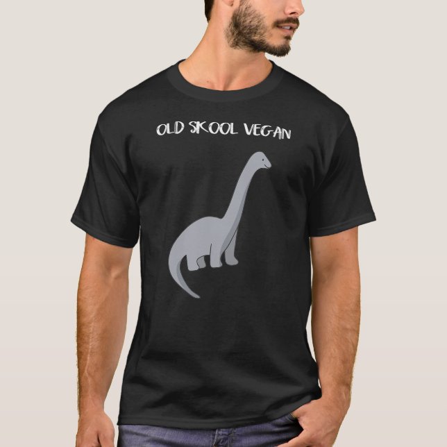 T-shirt Funny Vegan T Shirt with Dinosaur image (Devant)